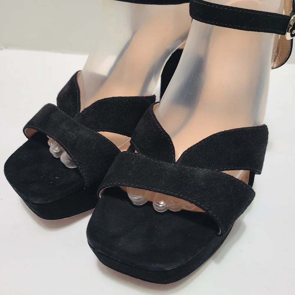 Kate Spade Delight Tue Suede Elegant Black‎ Platform Heels Size 11